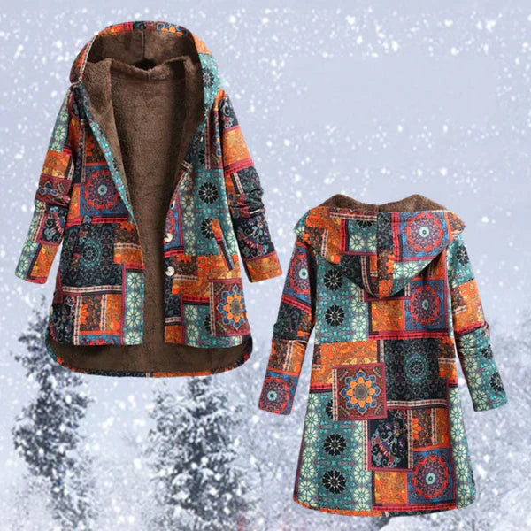 Mune | Bohemian Winter coat with floral print