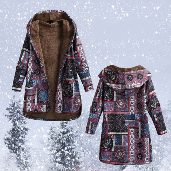 Mune | Bohemian Winter coat with floral print