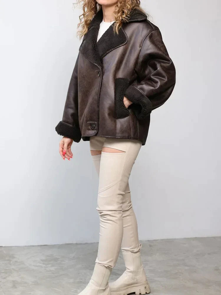 Mune | Vintage Faux Leather Jacket for Women
