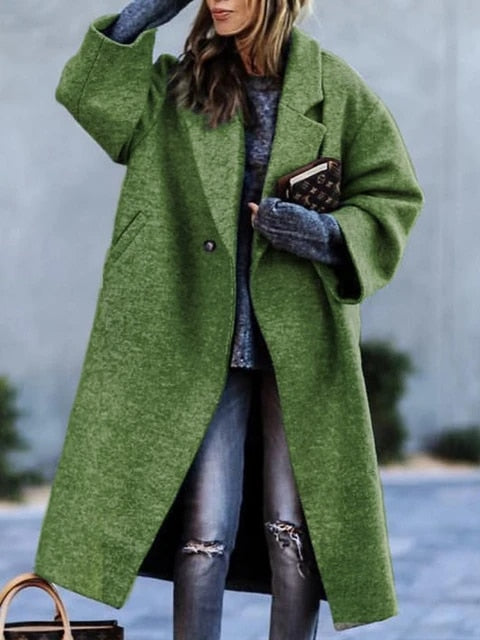 Mune | Ladies long coat with lapel collar for autumn & winter