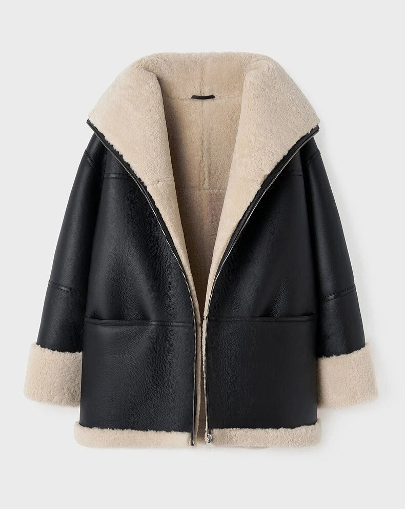Mune | Women's Warm Winter Jacket with Fur Collar and Soft Lining