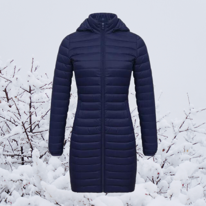 Mune | Women's Long Warm Padded Winter Jacket with Hood