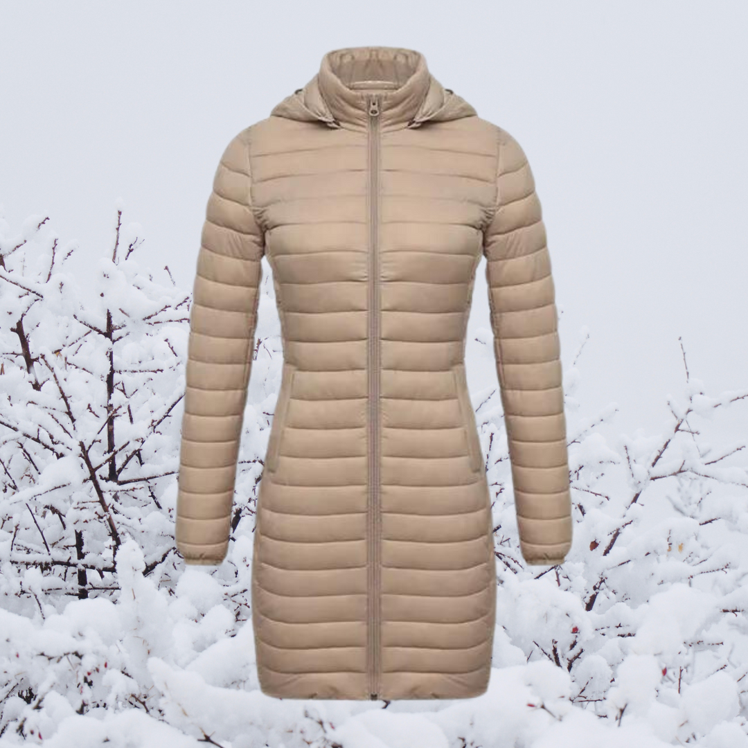 Mune | Women's Long Warm Padded Winter Jacket with Hood
