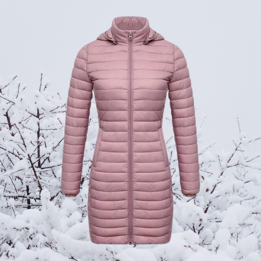 Mune | Women's Long Warm Padded Winter Jacket with Hood