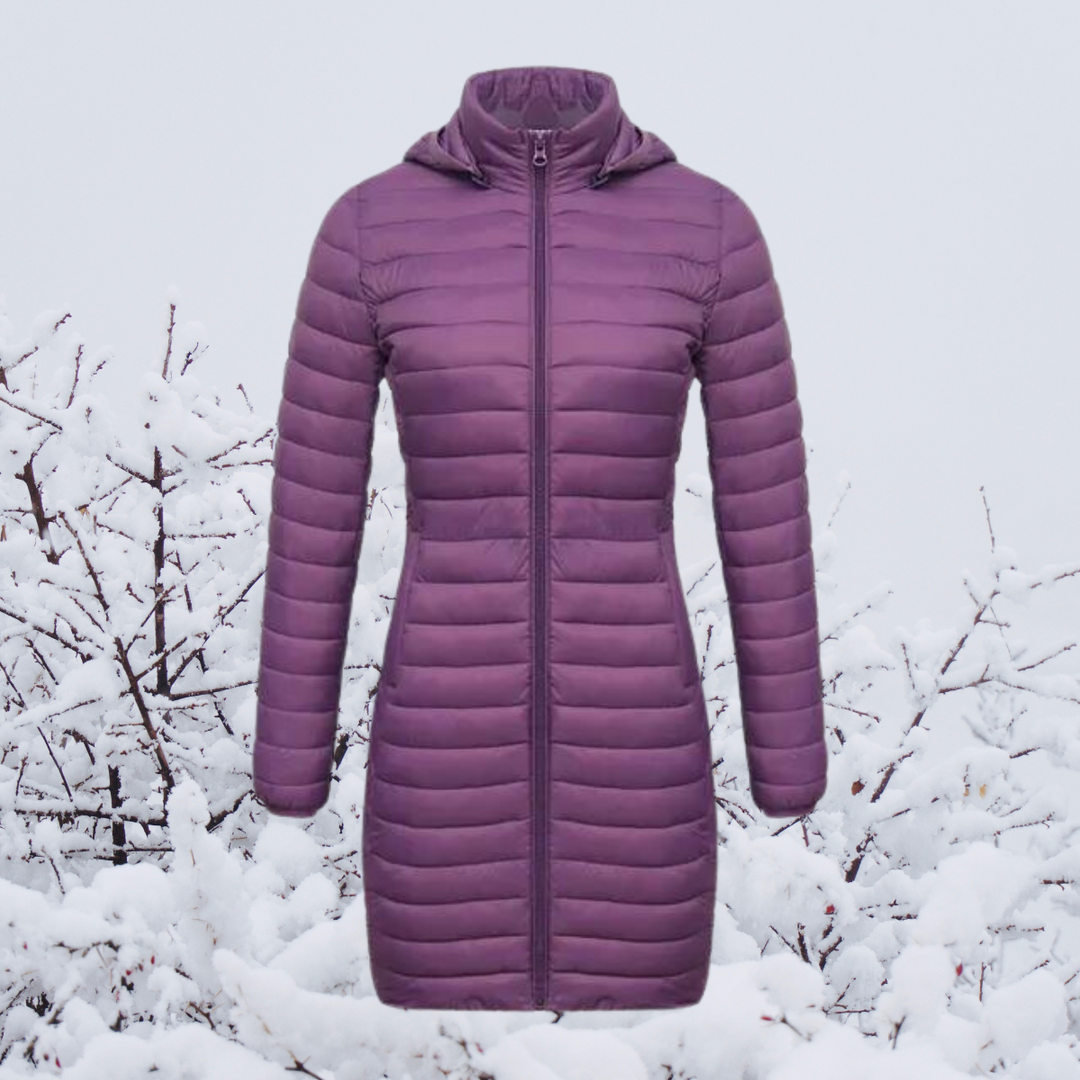 Mune | Women's Long Warm Padded Winter Jacket with Hood