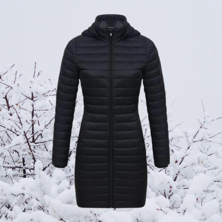 Mune | Women's Long Warm Padded Winter Jacket with Hood