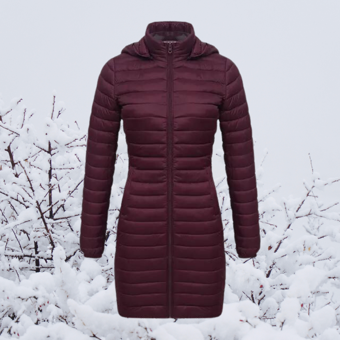 Mune | Women's Long Warm Padded Winter Jacket with Hood