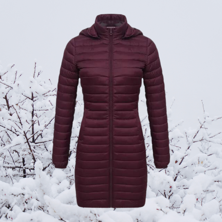 Mune | Women's Long Warm Padded Winter Jacket with Hood