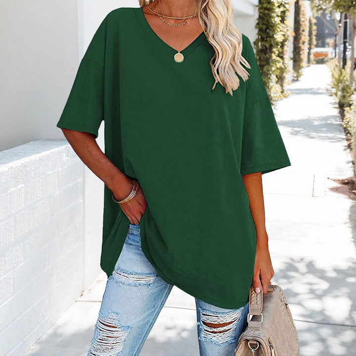 Mune Fashion | Solid New Women's Cotton T-Shirt with V-Neck