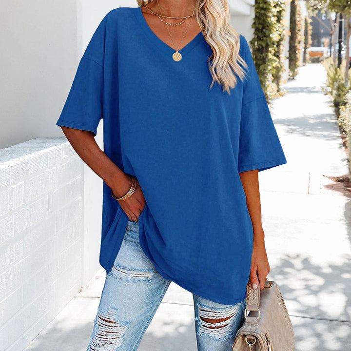 Mune Fashion | Solid New Women's Cotton T-Shirt with V-Neck