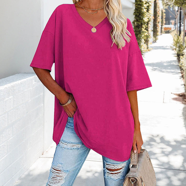 Mune Fashion | Solid New Women's Cotton T-Shirt with V-Neck