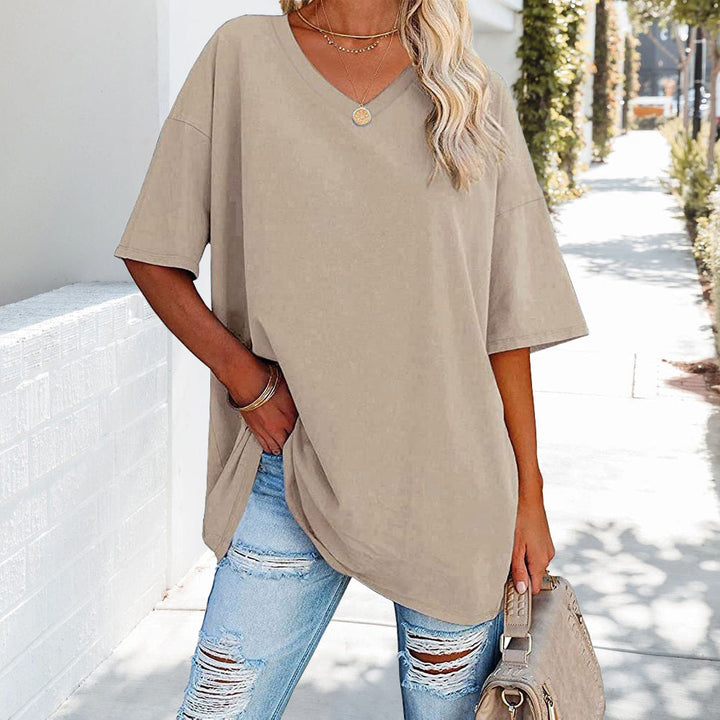Mune Fashion | Solid New Women's Cotton T-Shirt with V-Neck