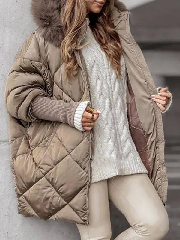 Mune | Women's Winter Jacket with Long Sleeves and Fur Collar