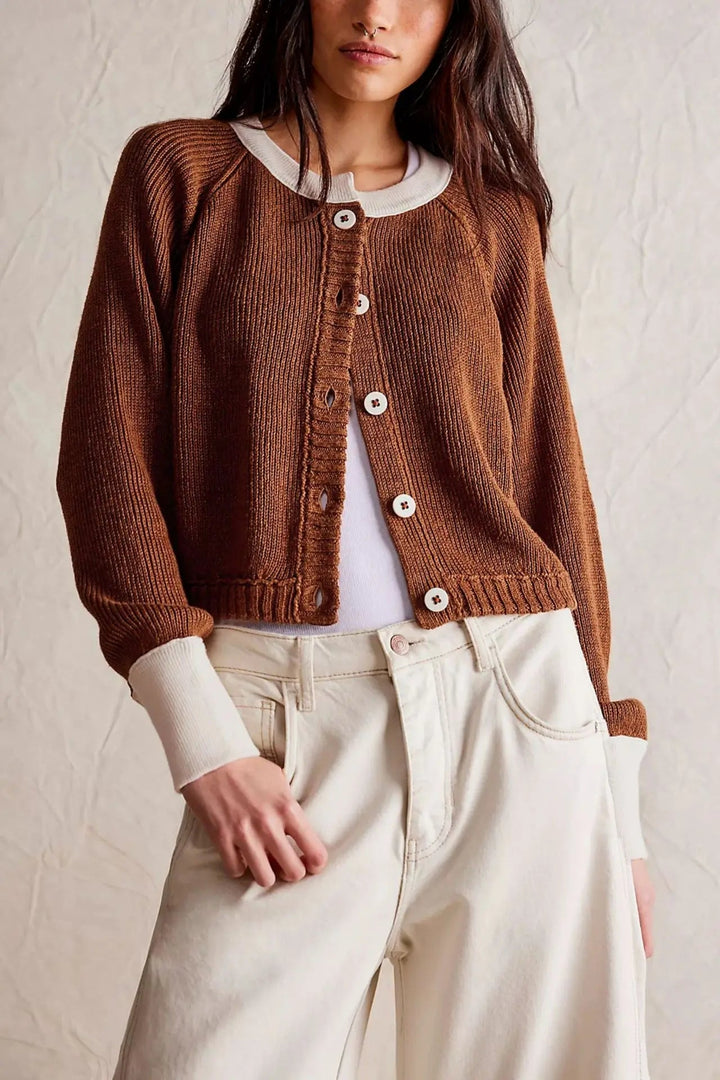 Mune | Women's Cropped Cardigan with Buttons and Long Sleeves