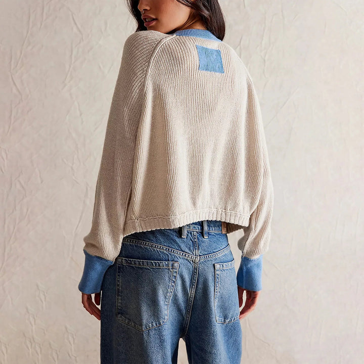 Mune | Women's Cropped Cardigan with Buttons and Long Sleeves