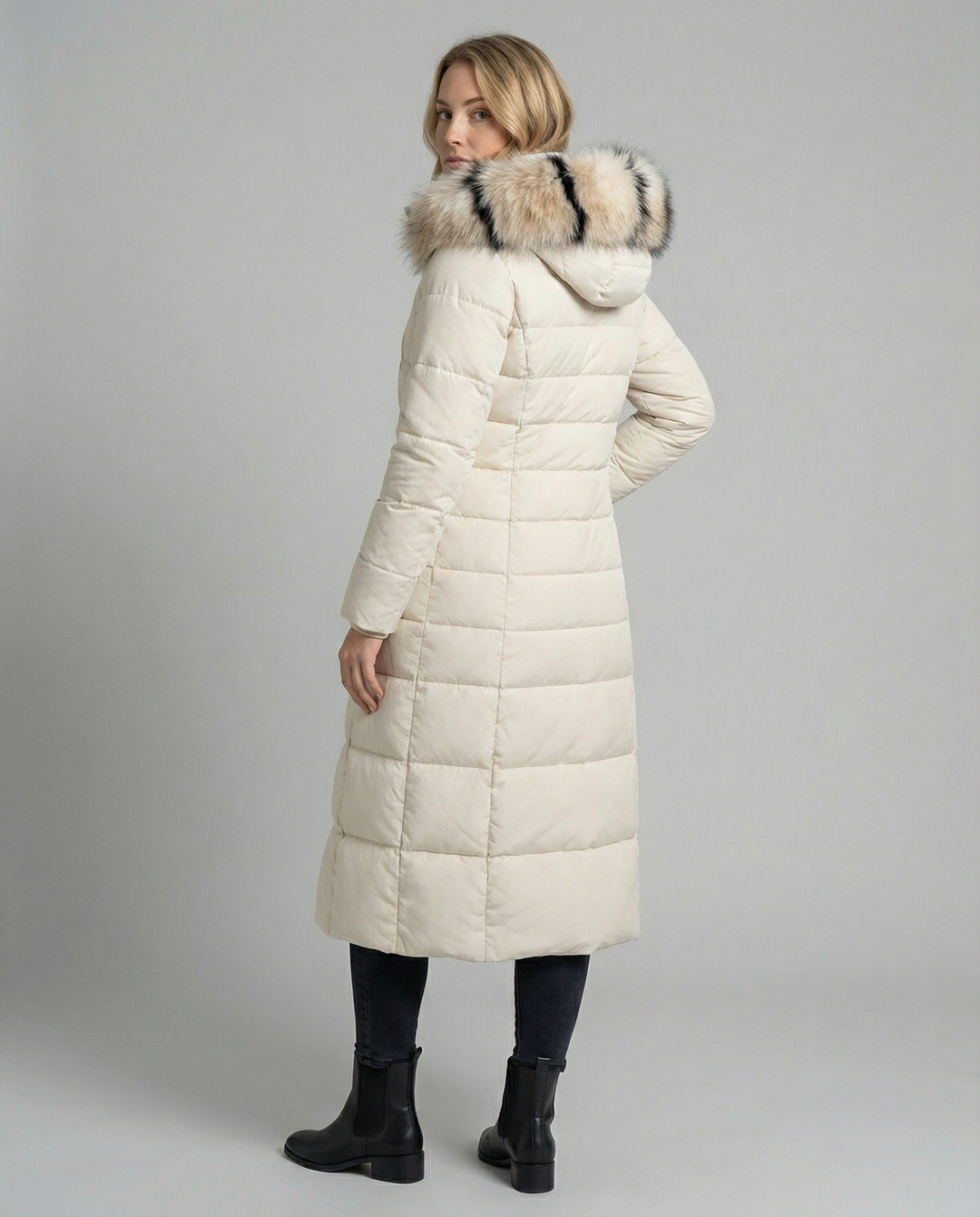 Padded women's down coat