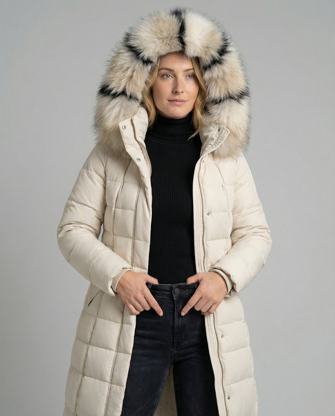 Padded women's down coat