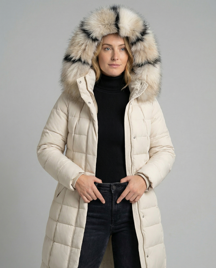 Padded women's down coat