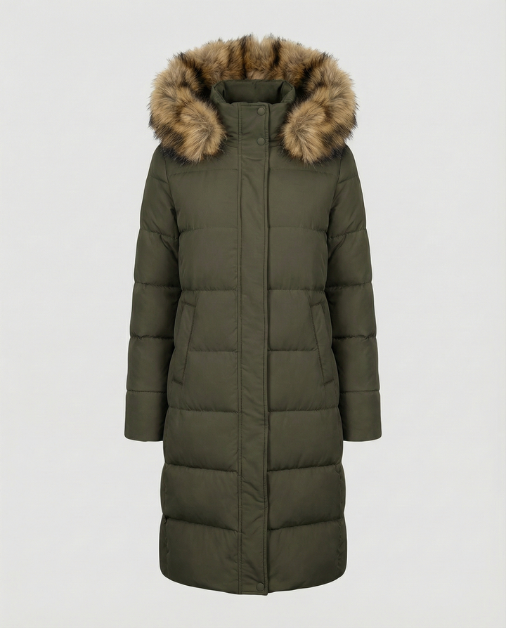 Padded women's down coat