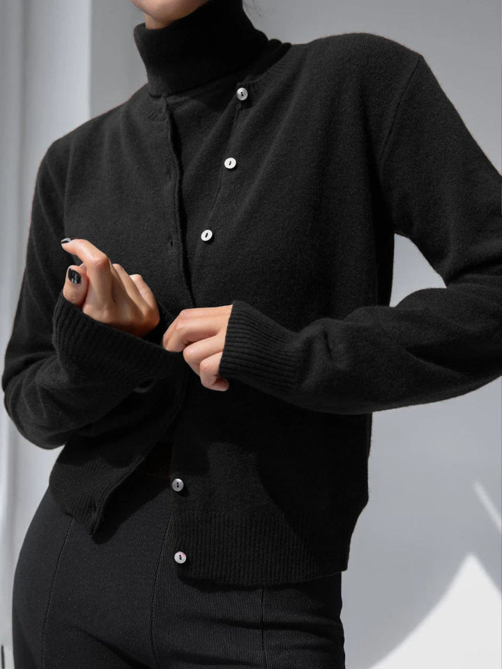 Mune | Women's Knit Cardigan and Turtleneck Sweater Set