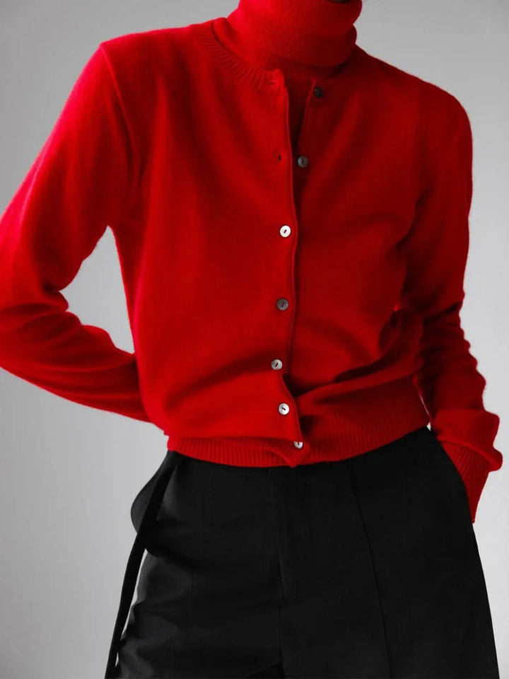 Mune | Women's Knit Cardigan and Turtleneck Sweater Set
