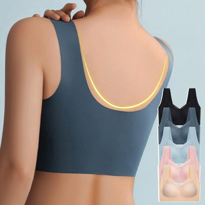 Seamless, ergonomic women's soft bra made of silk