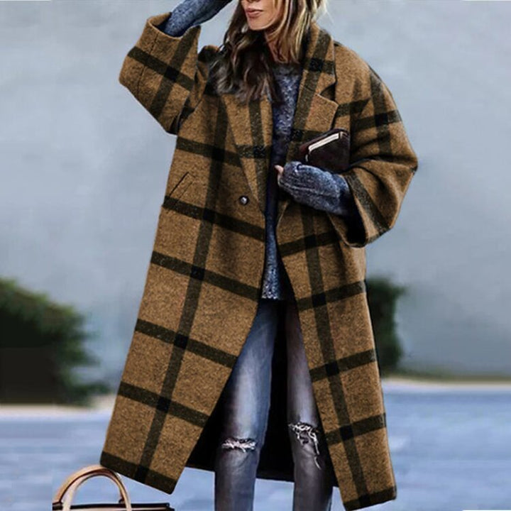 Men's Coat Long | Oversized Winter Coat with Notch Lapel & Pockets