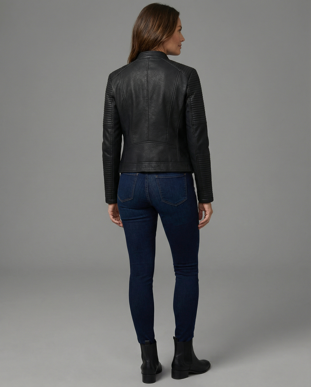 Elegant Tailored Leather Jacket Women