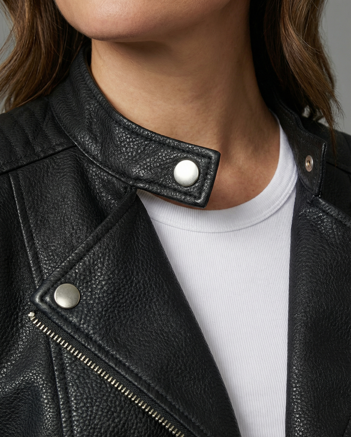 Elegant Tailored Leather Jacket Women
