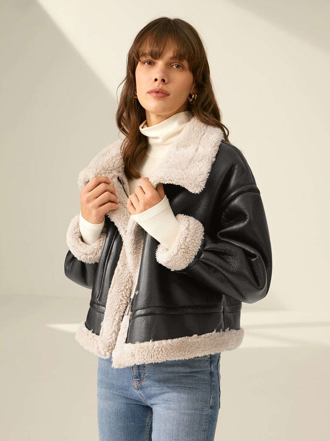 Mune | Padded Suede Flight Jacket