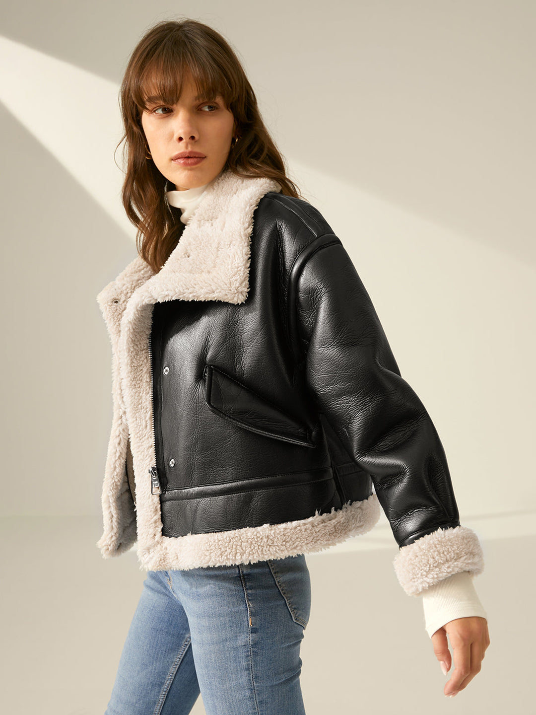 Mune | Padded Suede Flight Jacket