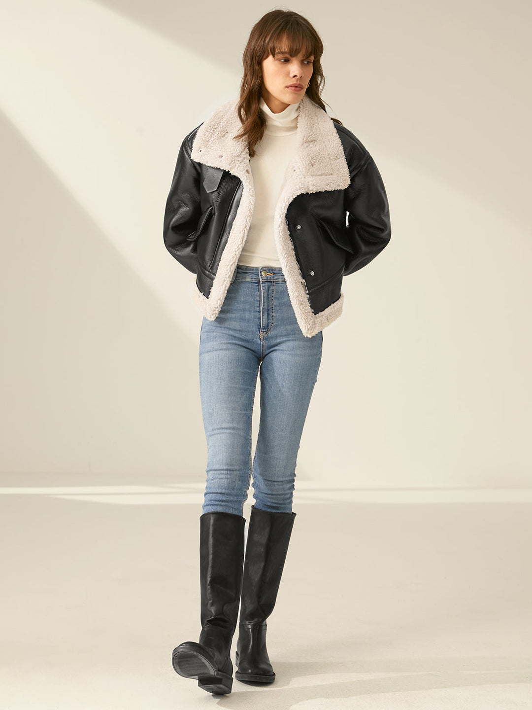 Mune | Padded Suede Flight Jacket