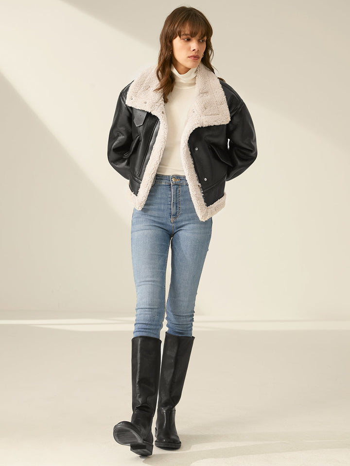 Mune | Padded Suede Flight Jacket