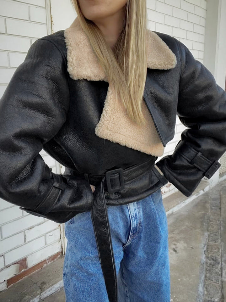 Mune | Blessed Sherpa Lined Lambskin Flight Jacket