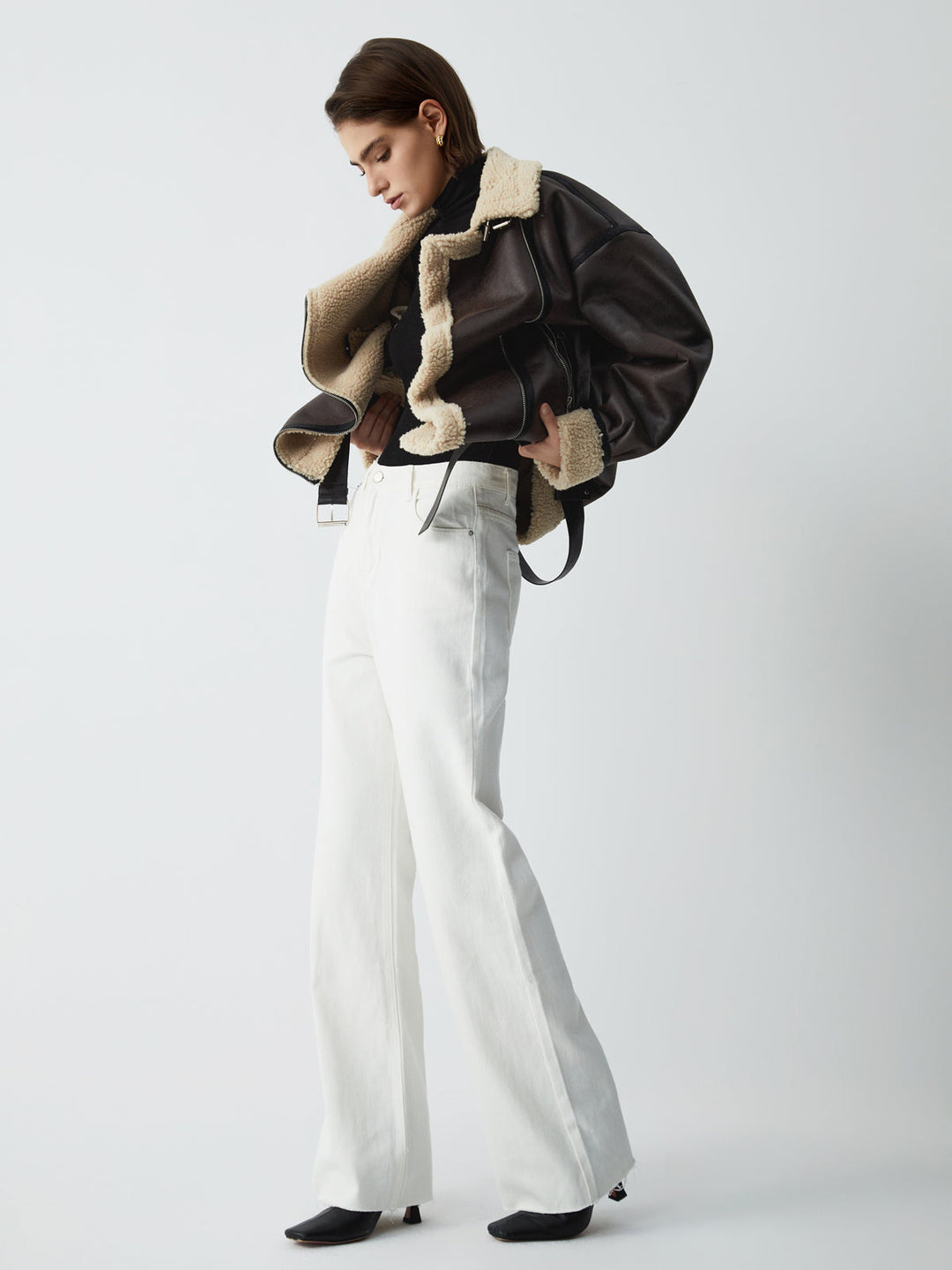 Mune | Brown Leather Pilot Jacket for Women