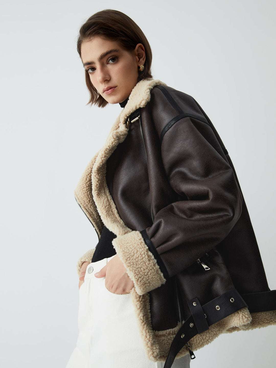 Mune | Sherpa-Lined Sheepskin Aviator Jacket