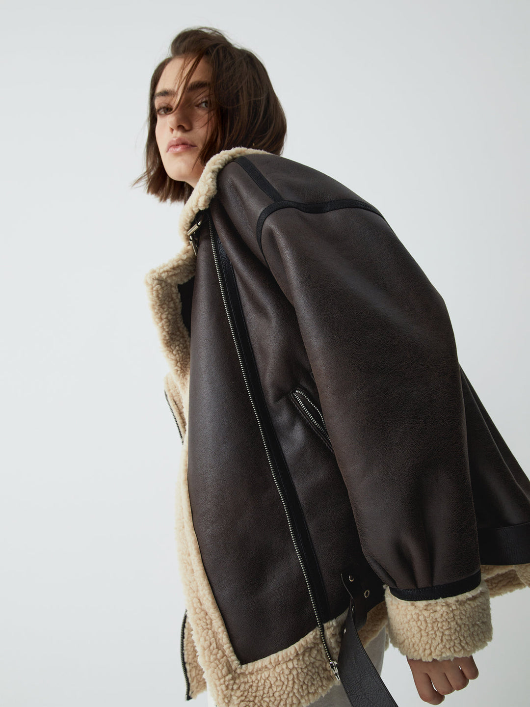 Mune | Sherpa-Lined Sheepskin Aviator Jacket