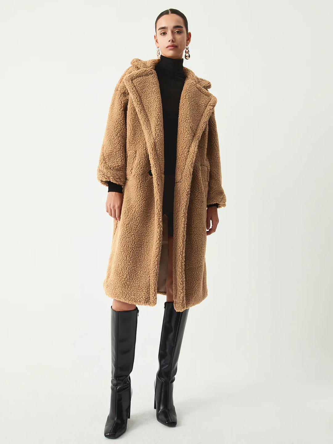 Mune | Double Pockets Flurry Longline Fleece Jacket