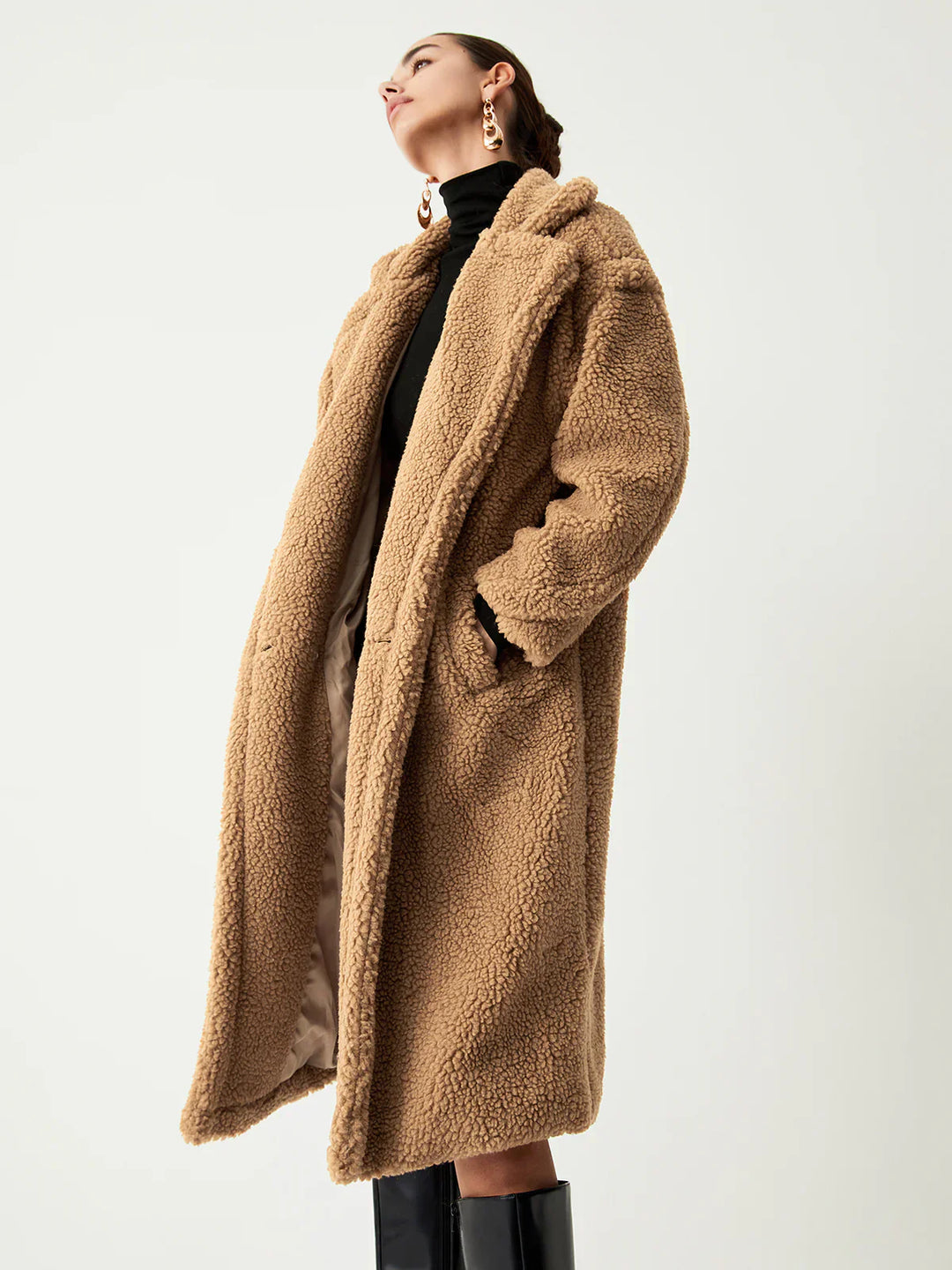 Mune | Double Pockets Flurry Longline Fleece Jacket