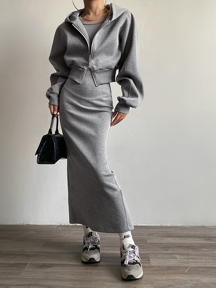 Mune | Long Sleeve Zip Crop Hoodie