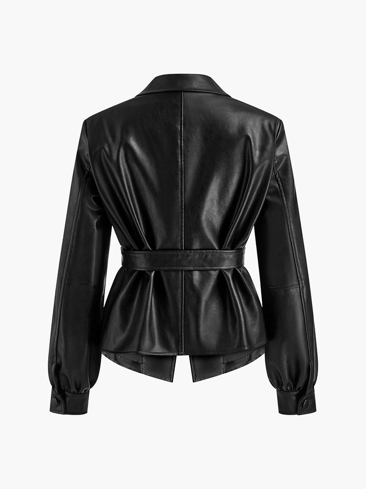 Mune | Belted Faux Leather Jacket