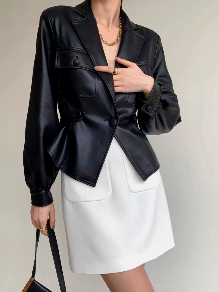 Mune | Belted Faux Leather Jacket