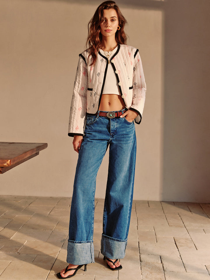 Mune | Contrast Piping Short Jacket