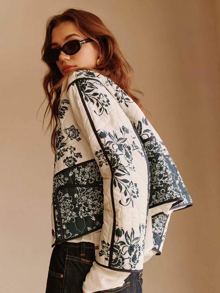 Mune | Printed Piping Cozy Jacket
