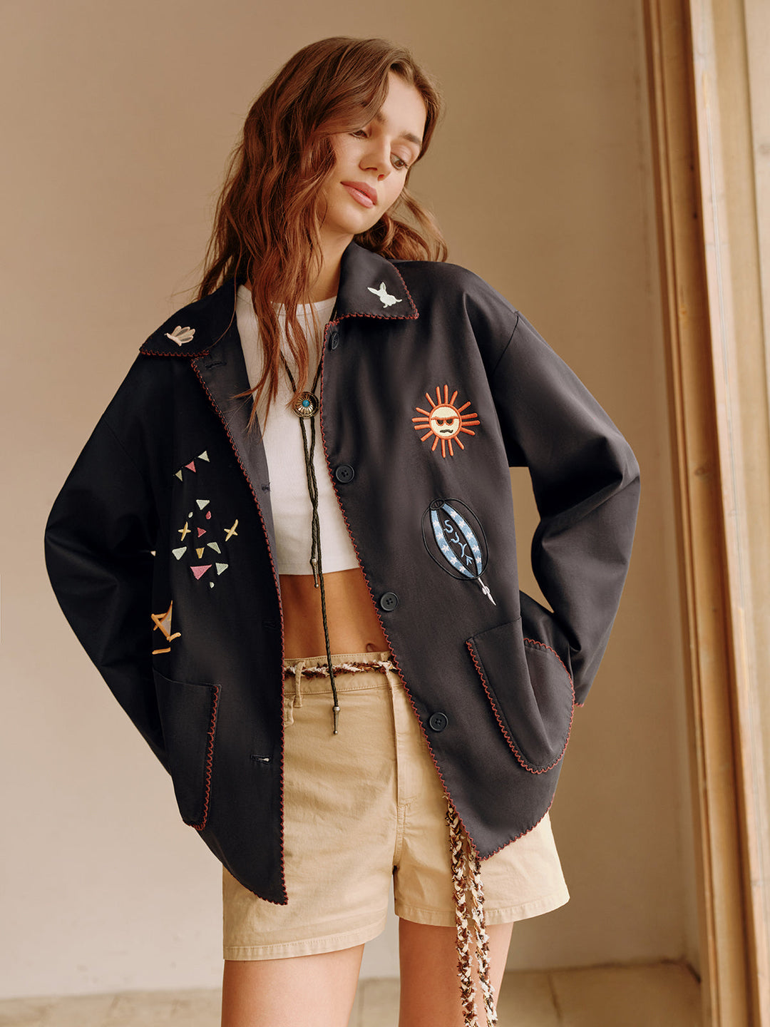 Mune | Embroidered Lapel Jacket