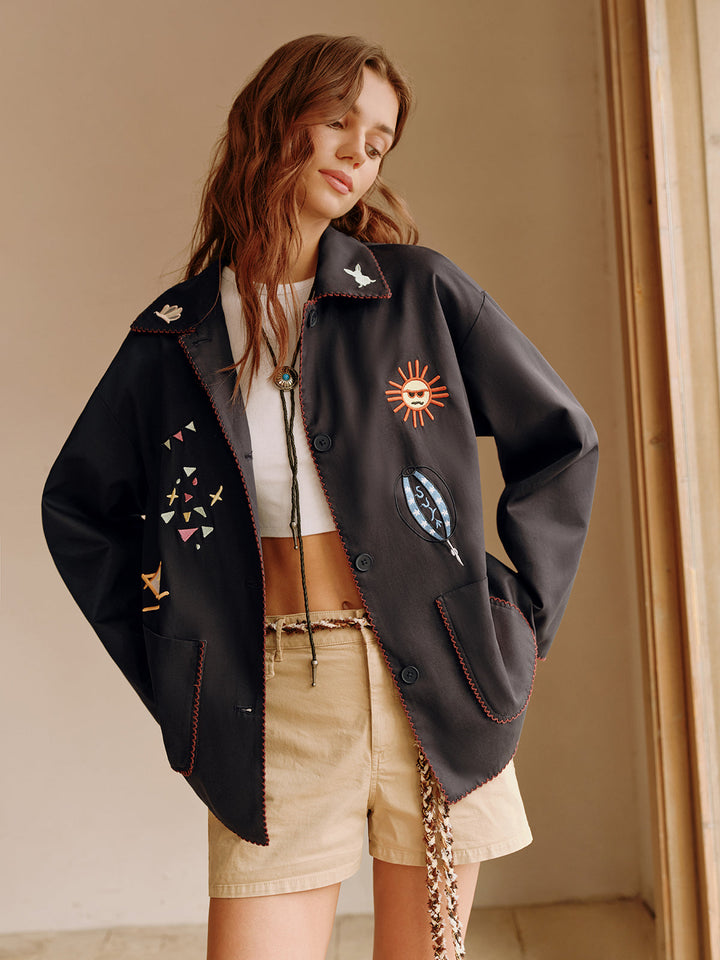 Mune | Embroidered Lapel Jacket