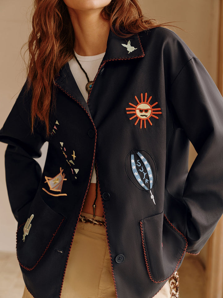 Mune | Embroidered Lapel Jacket