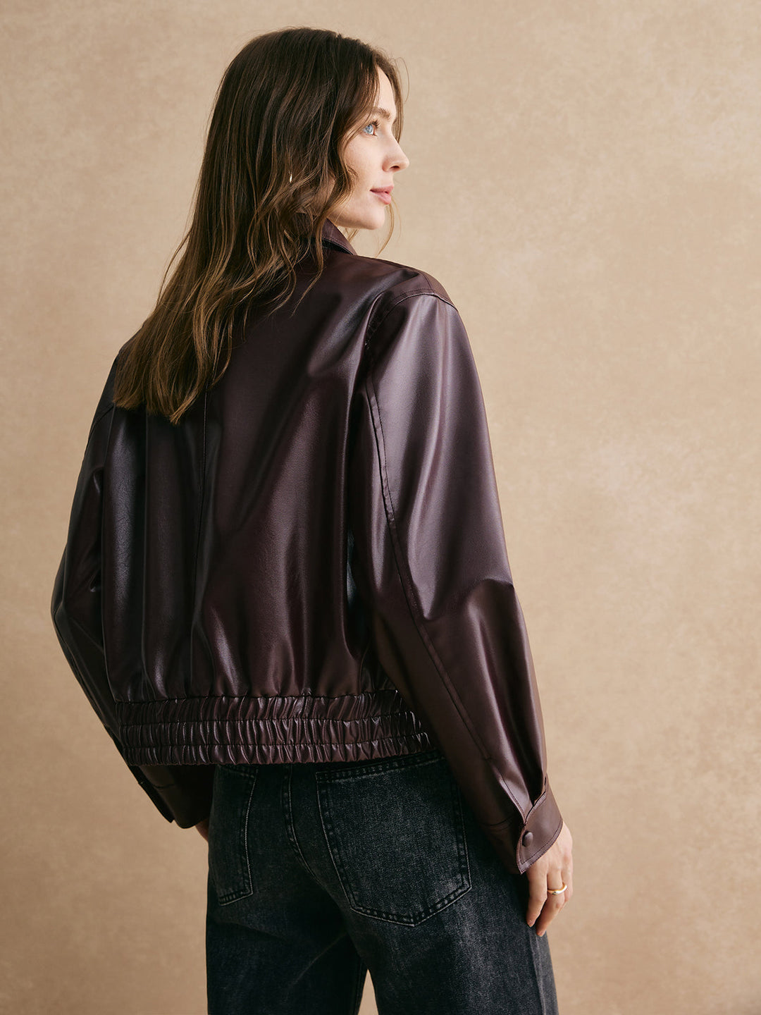 Mune | Zipper Pu Leather Short Jacket