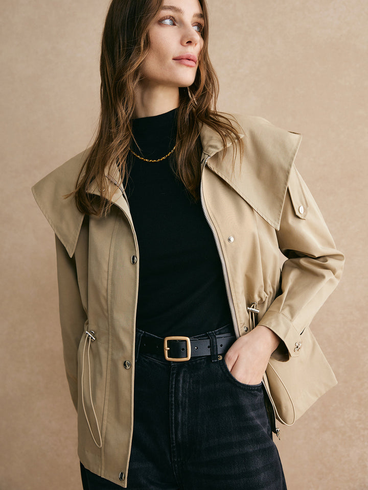 Mune | Short trench coat with adjustable waist - Classic & Comfortable