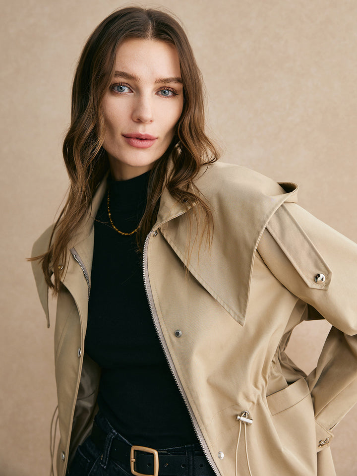 Mune | Short trench coat with adjustable waist - Classic & Comfortable